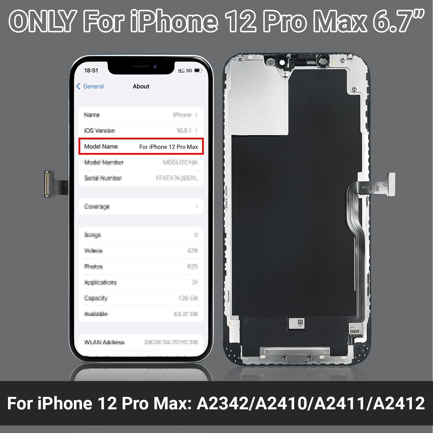 Display per iPhone 12 PRO Max 6,7'' LCD Full FHD - immagine 2