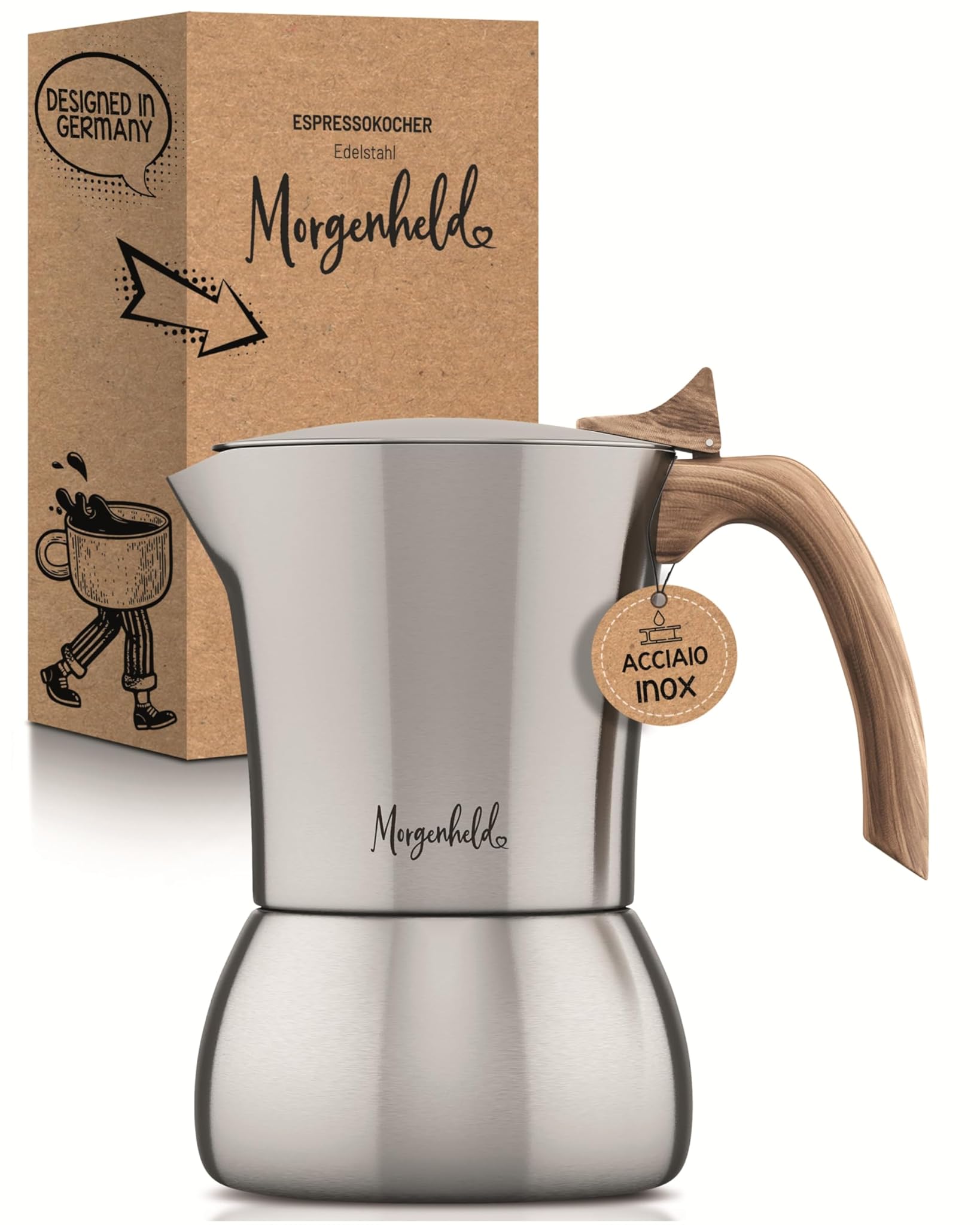 FLOW Premium Cafetera Espresso 4 Tazze 200ml