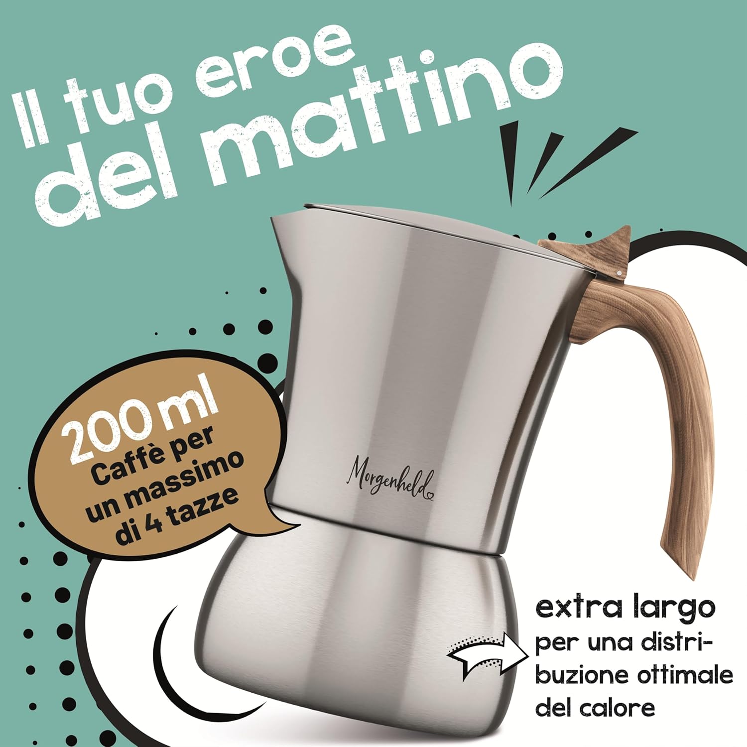 FLOW Premium Cafetera Espresso 4 Tazze 200ml - immagine 2