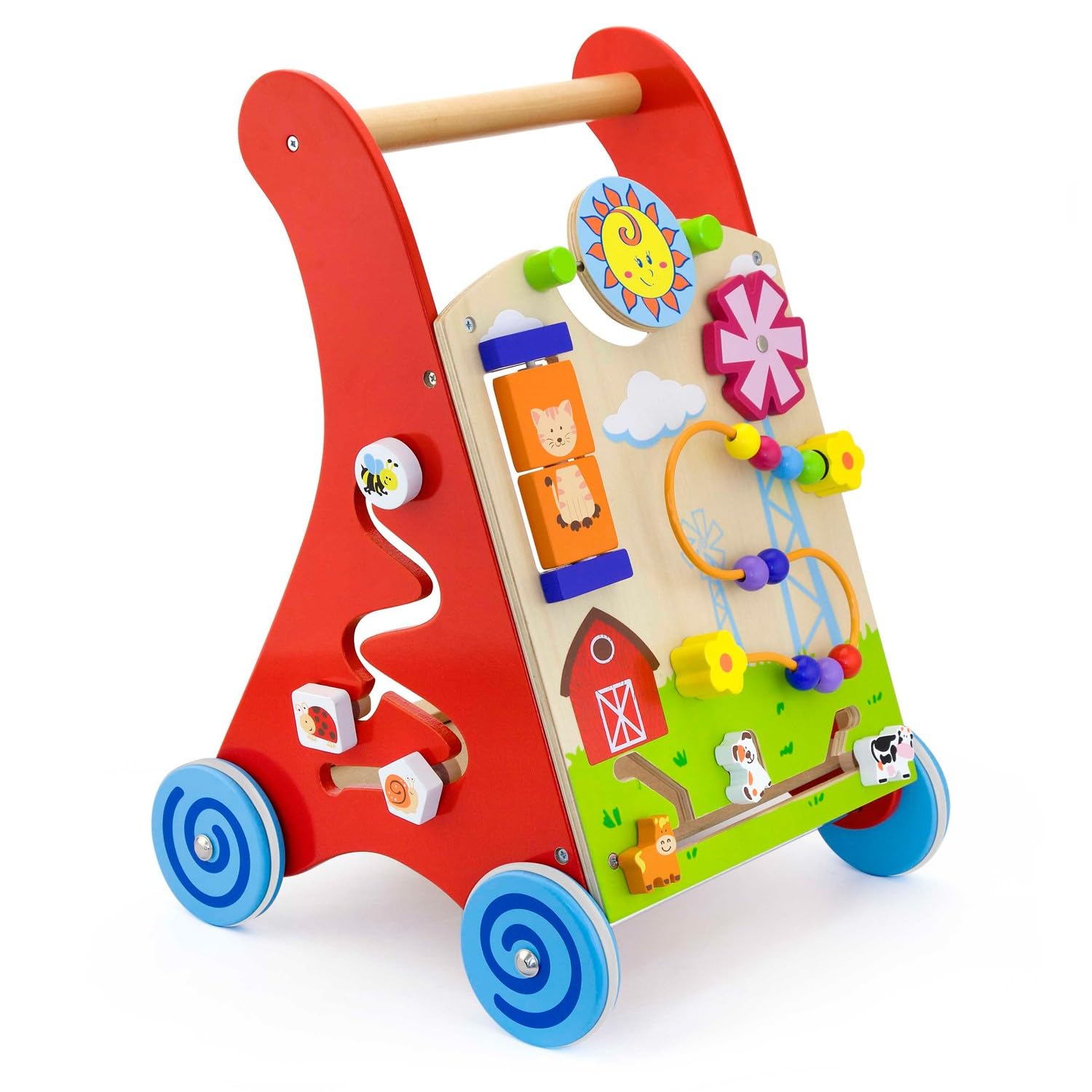 VIGA 2043635 - Giochi per Prima Infanzia - Trolley a Spinta, Multicolore.