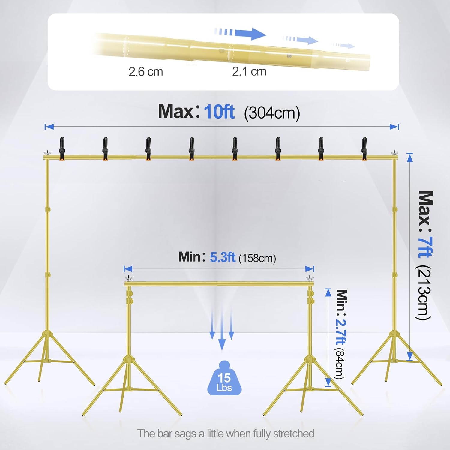 Emart Supporto per Fondale 3x2,1m con Accessori - immagine 2