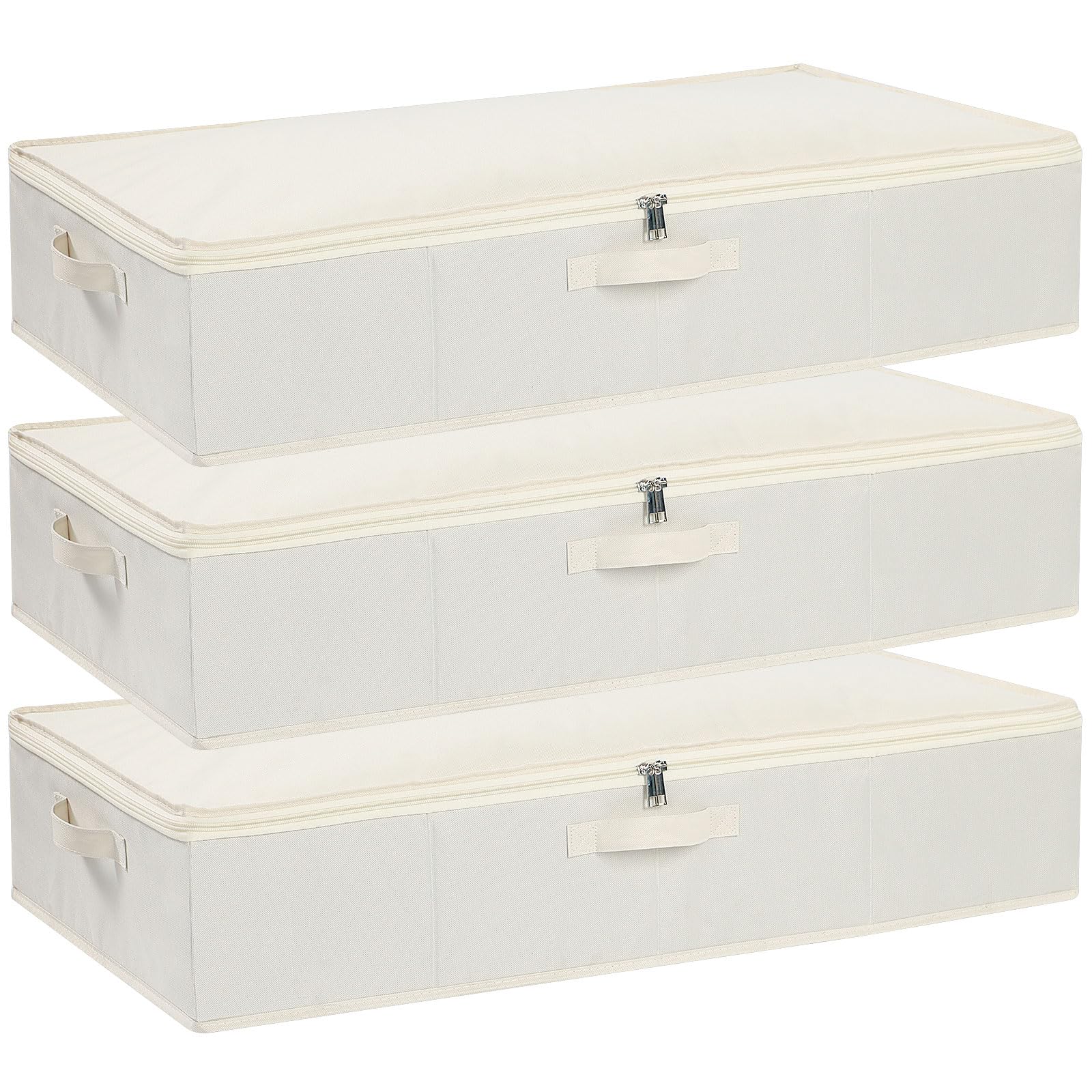 Scatole Sottoletto 80x40x15 cm - Set 3 Pezzi, Beige