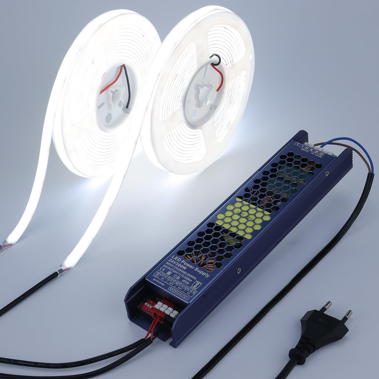 Benlun Striscia LED Diffusa 24V 10m 6000K Bianco Freddo