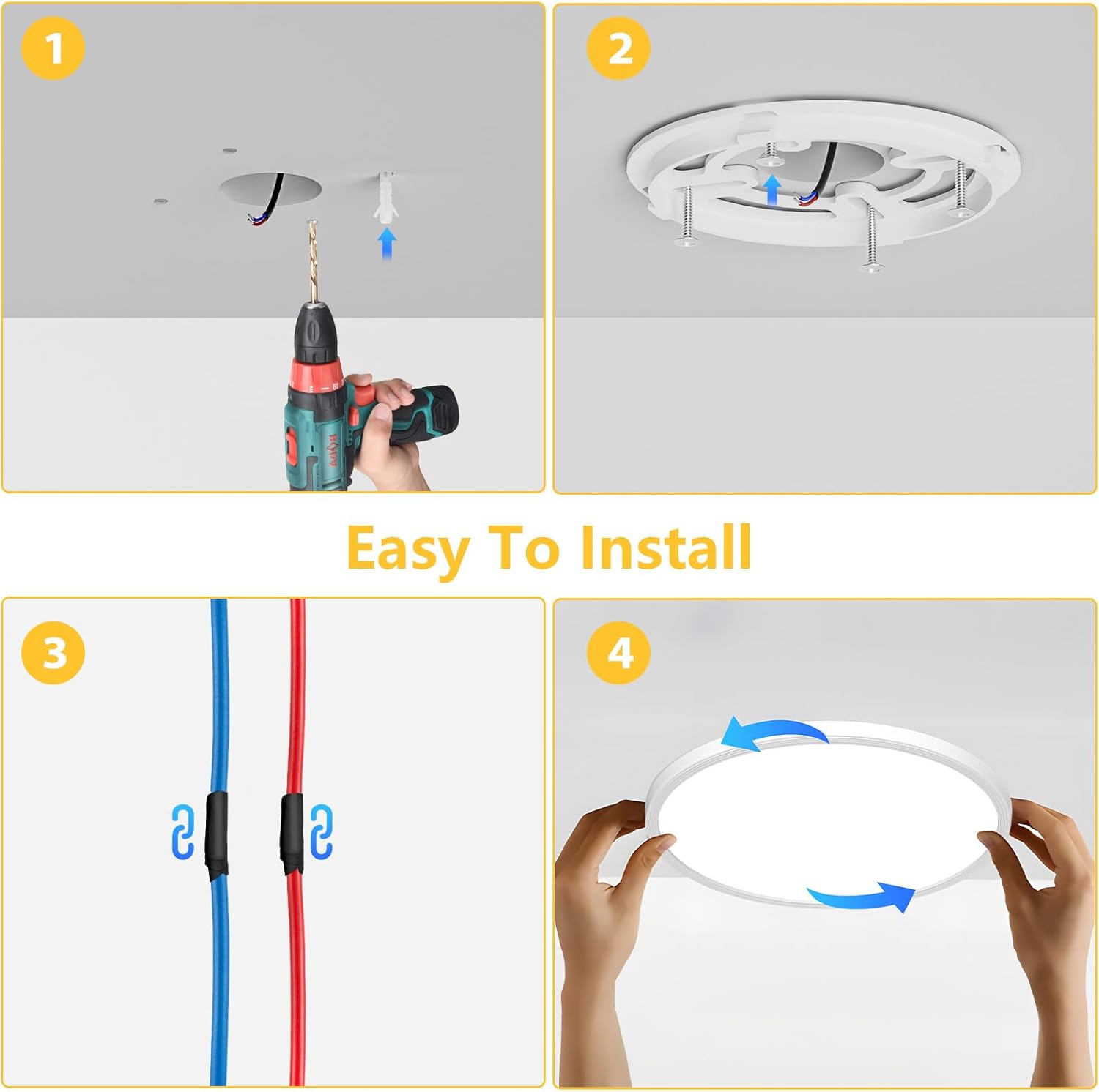 Ouila Plafoniera LED Soffitto Ø22CM 18W 4000K - immagine 7