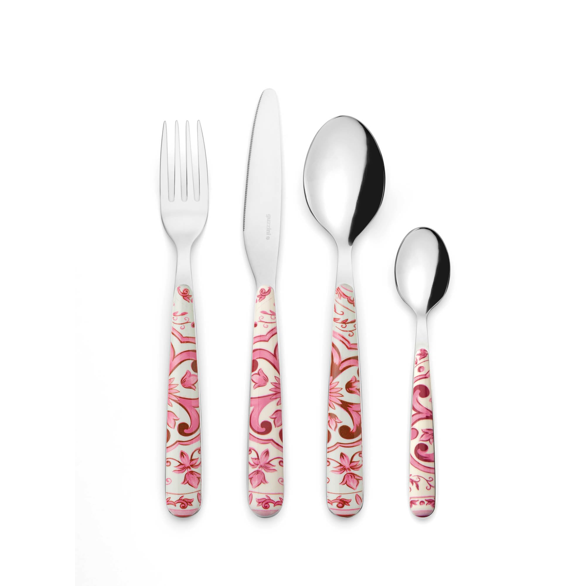 Guzzini - Set 24 posate in acciaio inossidabile, colori vari, "BLUES" (ametista)