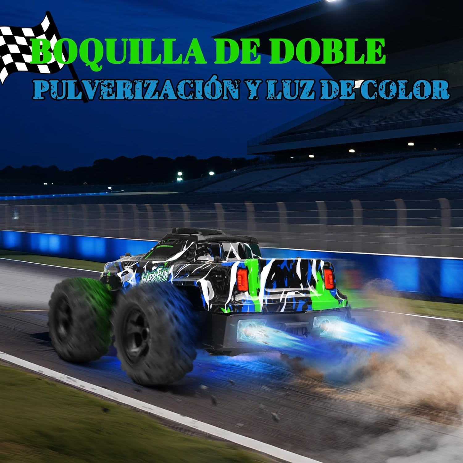 Macchina Telecomandata Off-Road 25KMH con Spray, Verde - immagine 4