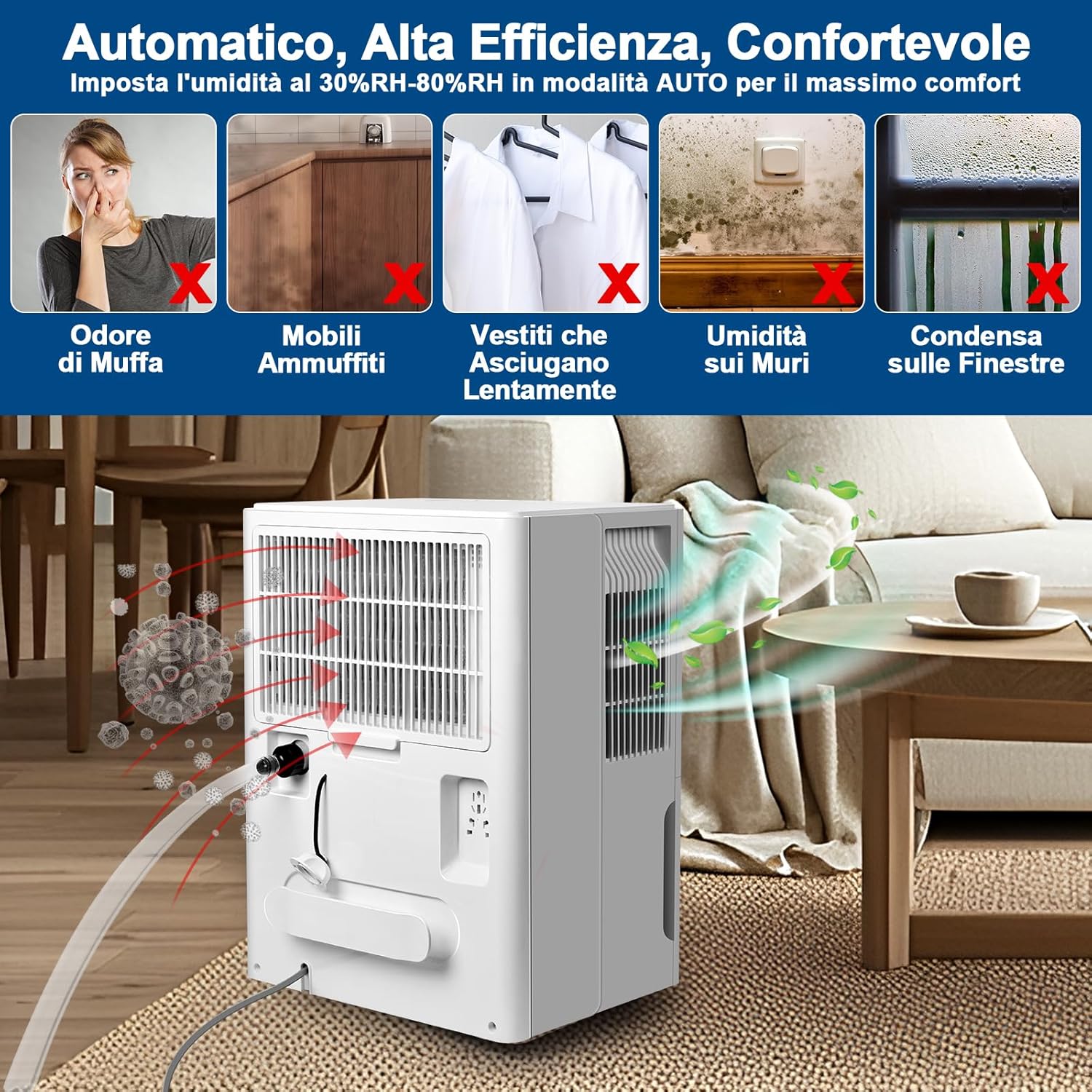 Deumidificatore Casa 30L/24h con App e Wi-Fi - immagine 5