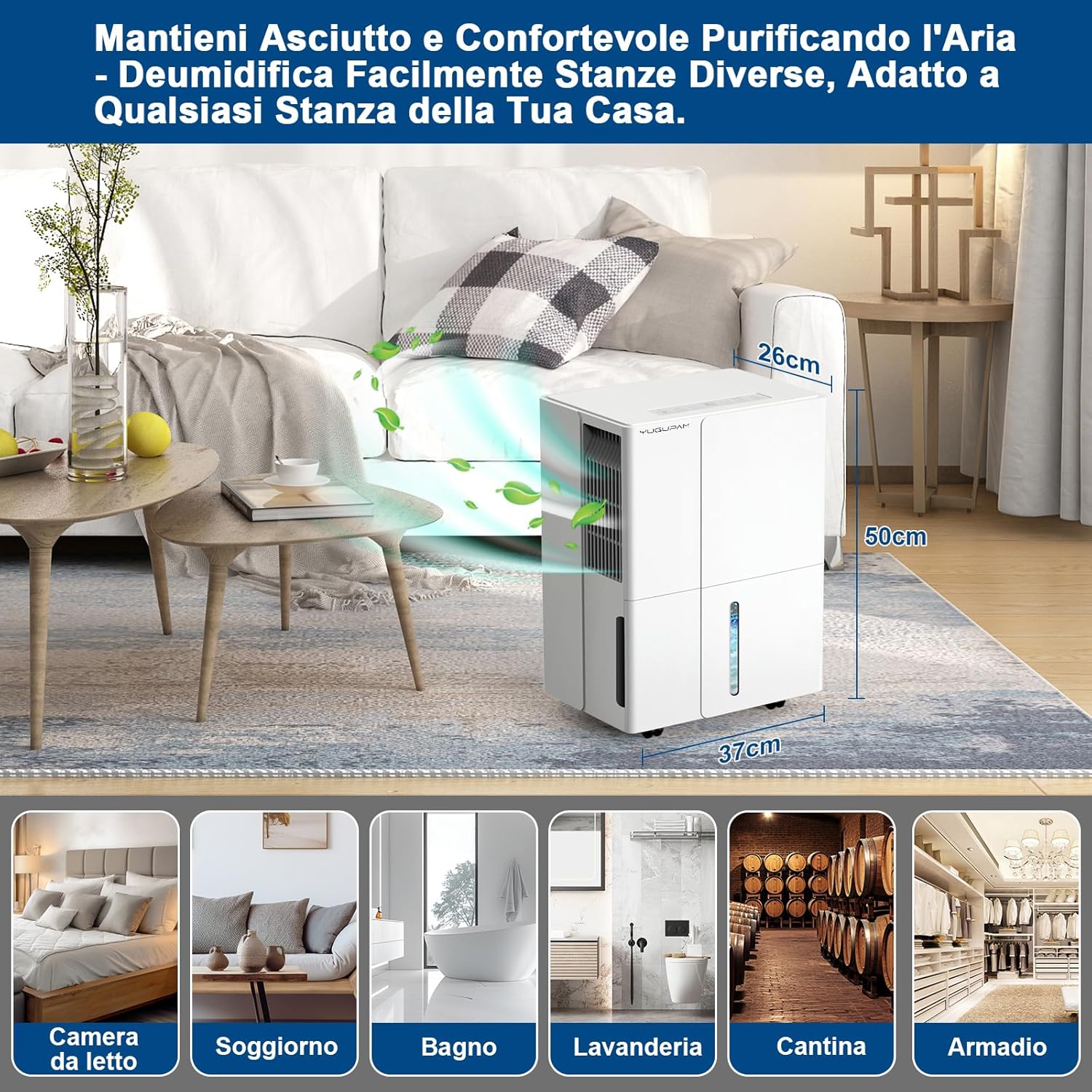 Deumidificatore Casa 30L/24h con App e Wi-Fi - immagine 6