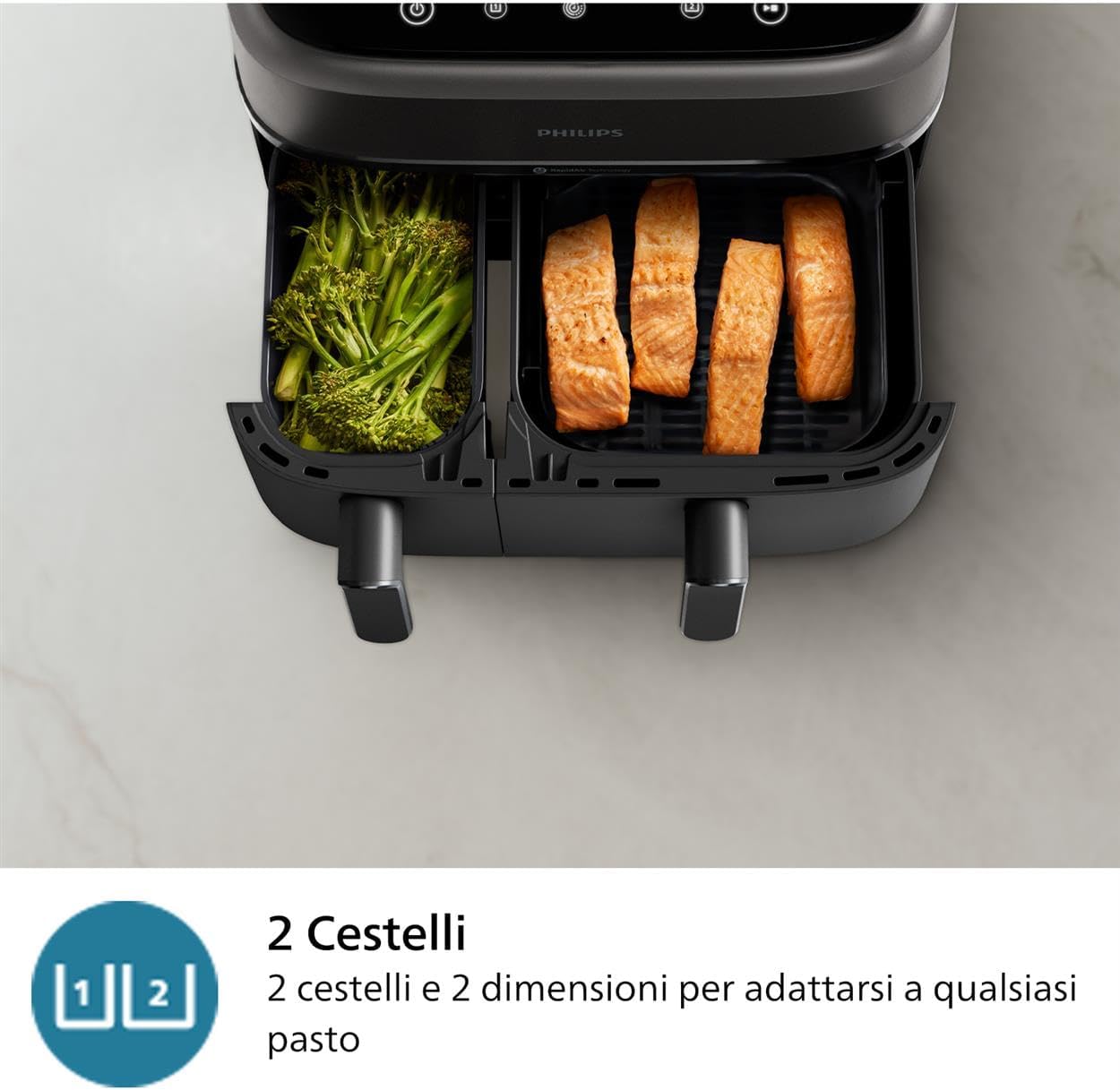 Philips Airfryer Serie 3000 con Doppio Cestello 9L - immagine 3