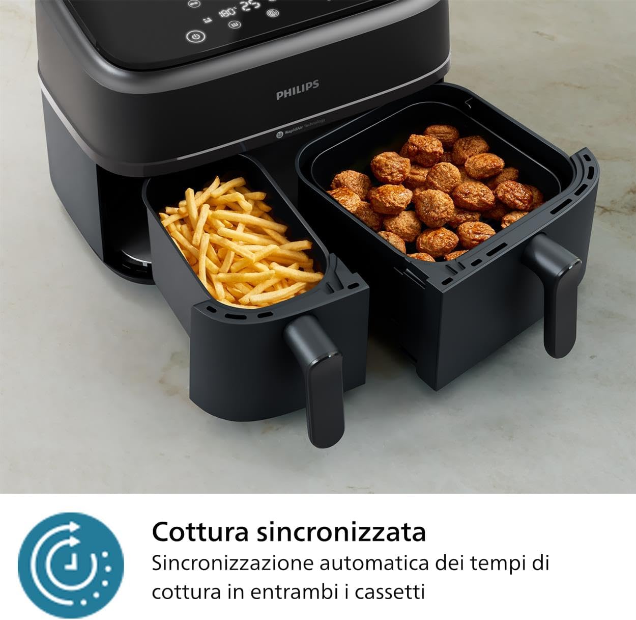 Philips Airfryer Serie 3000 con Doppio Cestello 9L - immagine 5