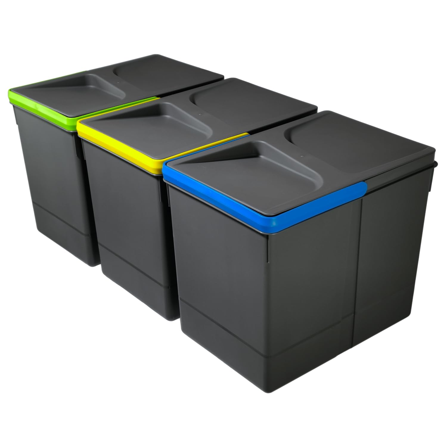 Wuitoki Pattumiera Sottolavello 15L Set 3, Antracite - immagine 1