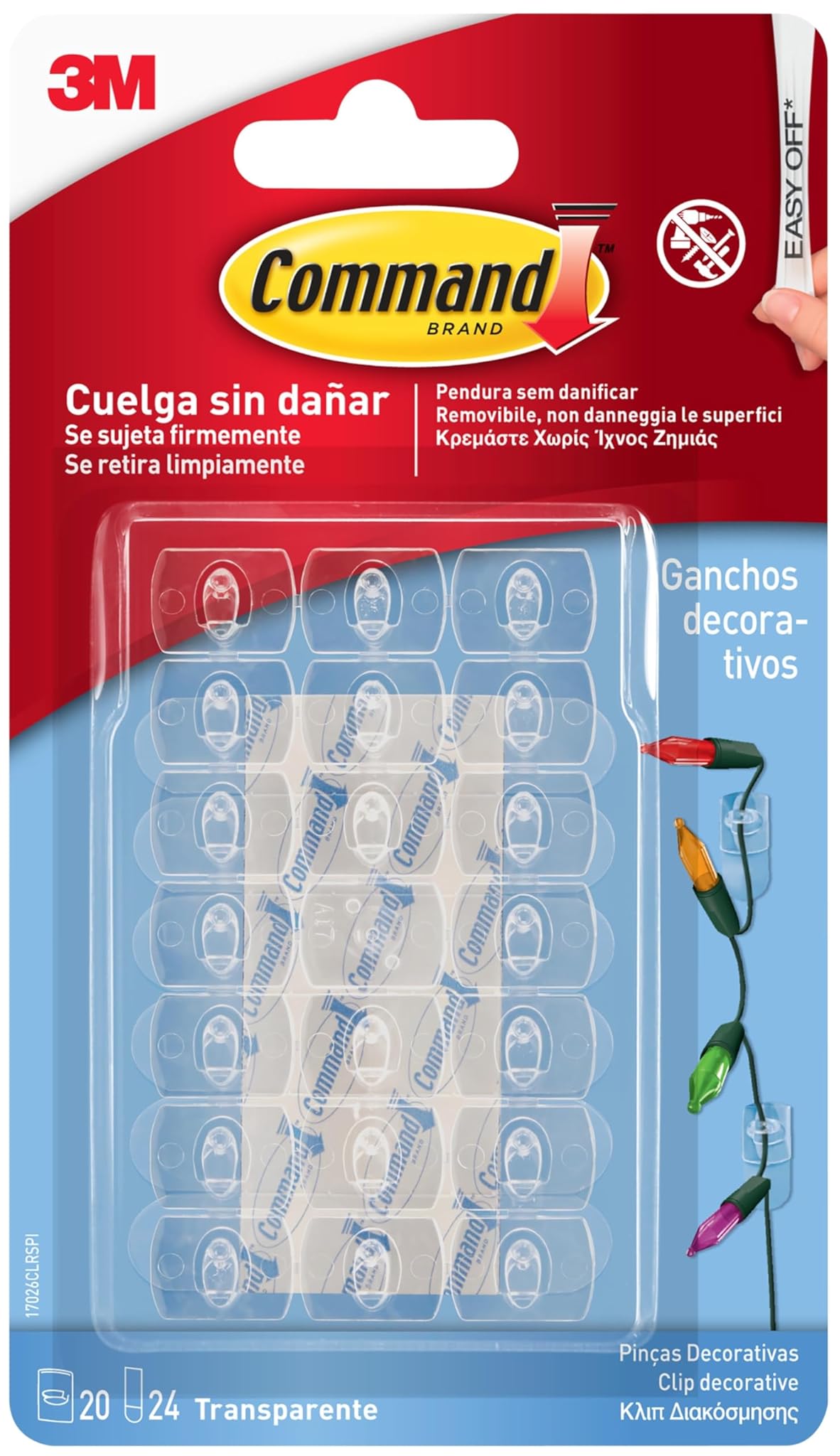 Command Clip Decorative Trasparenti (20 mini ganci)