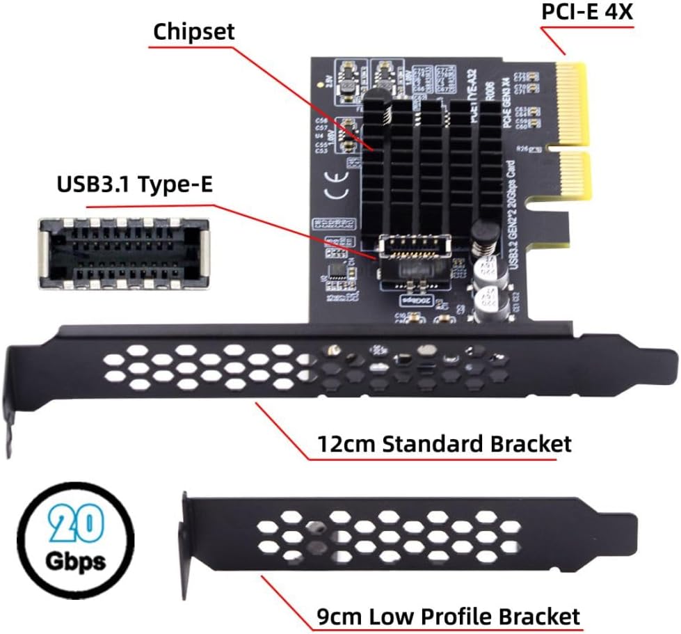 Chenyang Adattatore USB 3.2 Gen2x2 Type-E PCI-E 4X - immagine 2