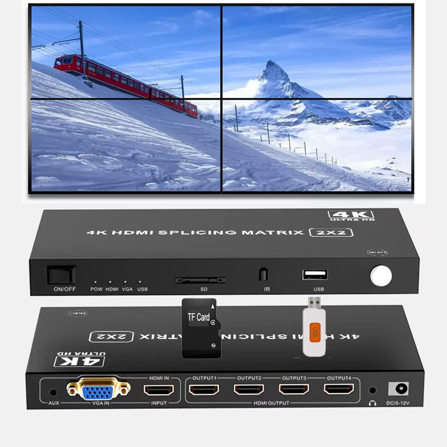 HDMI Video Wall Controller 4-in 4-out 2x2