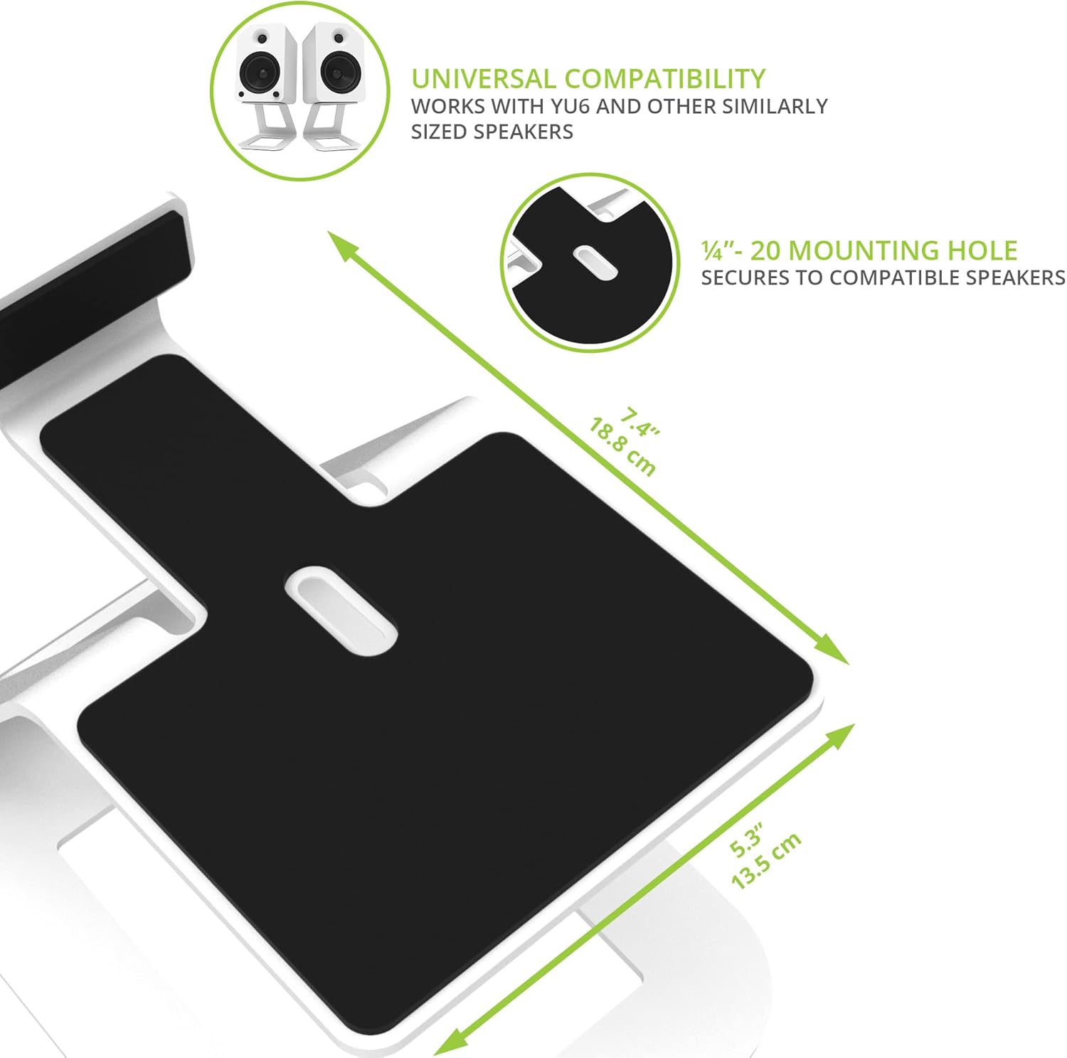 Kanto SE6W Supporti da Scrivania per Speaker, Bianco - immagine 5