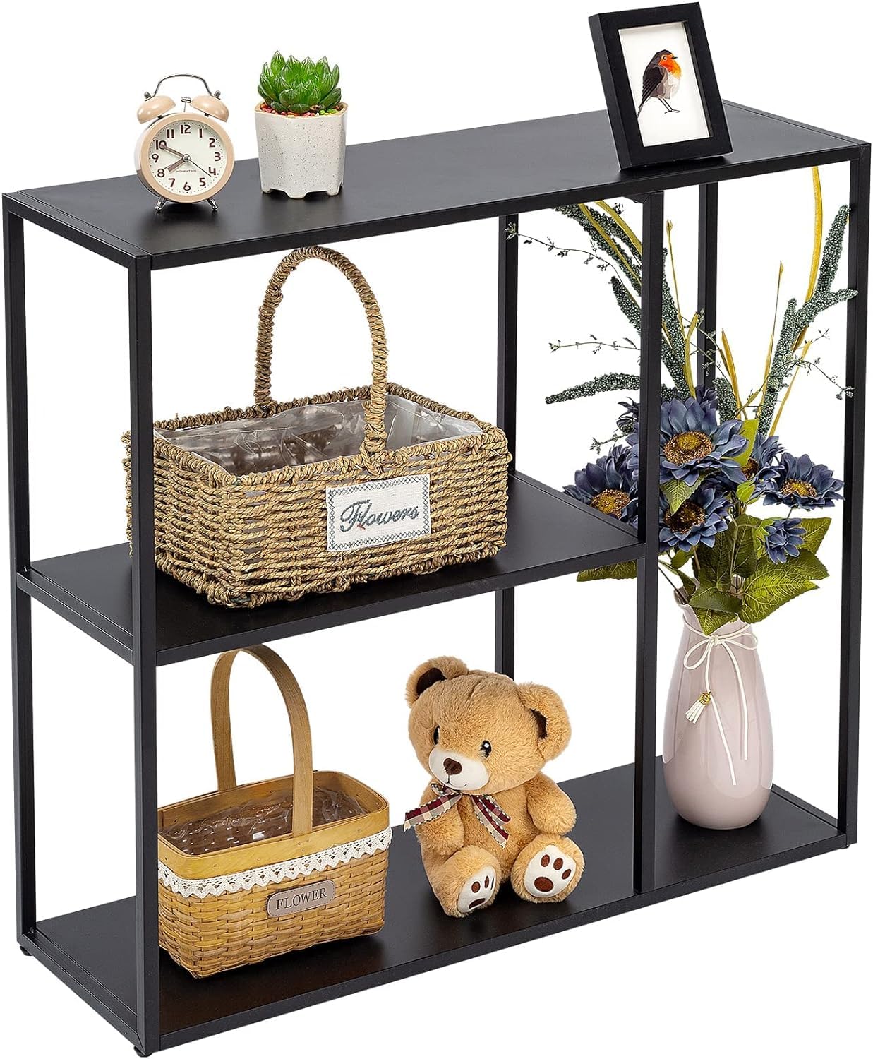 Hdani Tavolo Consolle Ingresso Moderno 80x25x75cm, Nero