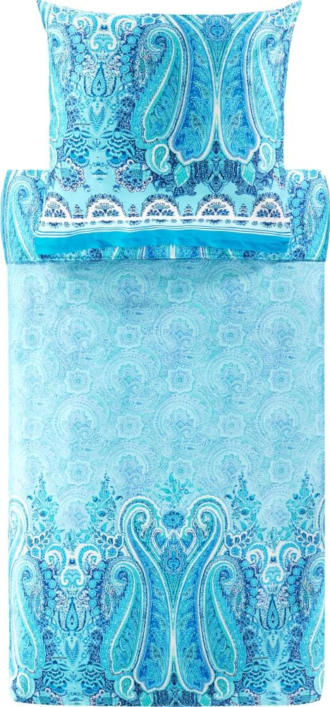 Bassetti MERGELLINA 9327404 - Biancheria Letto Raso Cotone, Blu