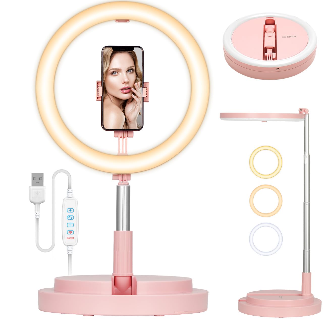 Tarion Anello Luminoso LED da Scrivania 11.8" con Supporto