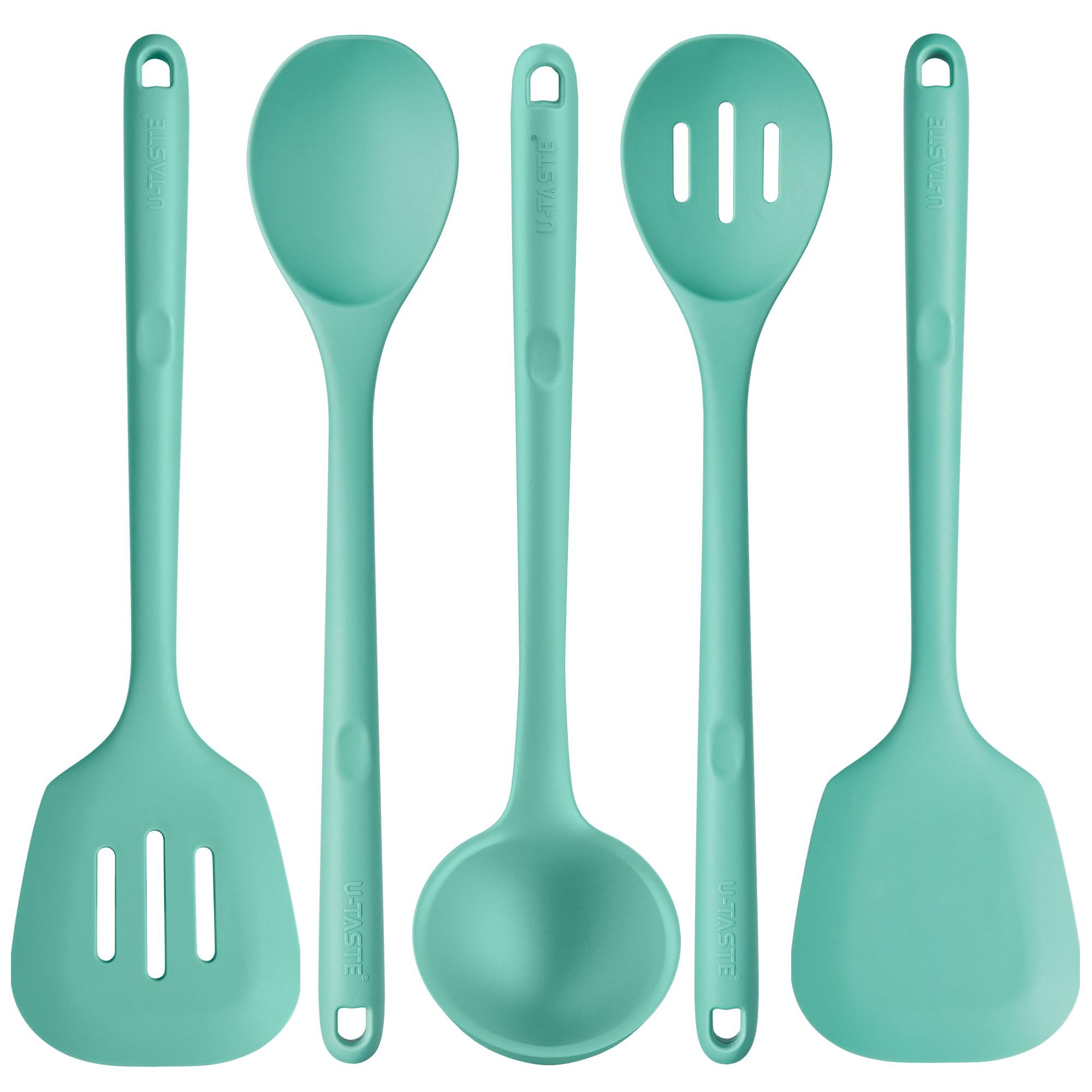 U-taste Set Utensili da Cucina in Silicone (5 pz), Aqua Sky