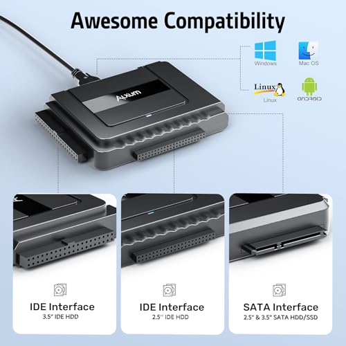 Alxum Adattatore IDE a SATA con USB-C e USB-A - immagine 2
