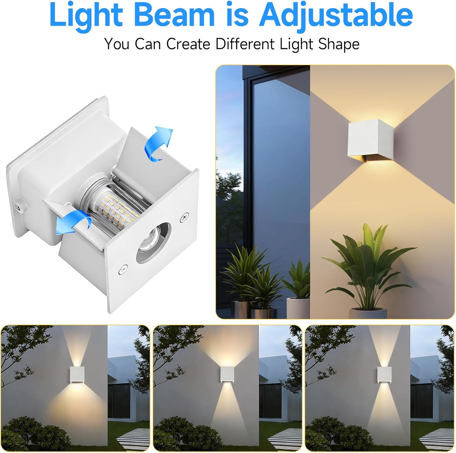 Applique LED da Esterno/Interno 9W 3000K IP65 Bianco - immagine 4