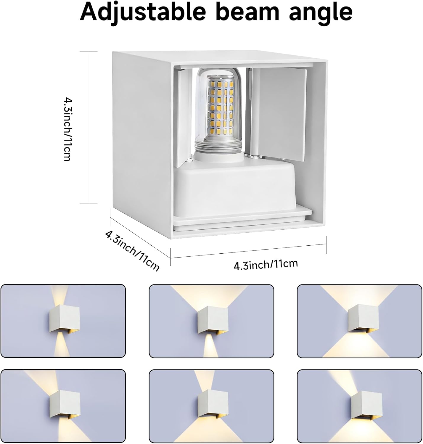 Applique LED da Esterno/Interno 9W 3000K IP65 Bianco - immagine 5