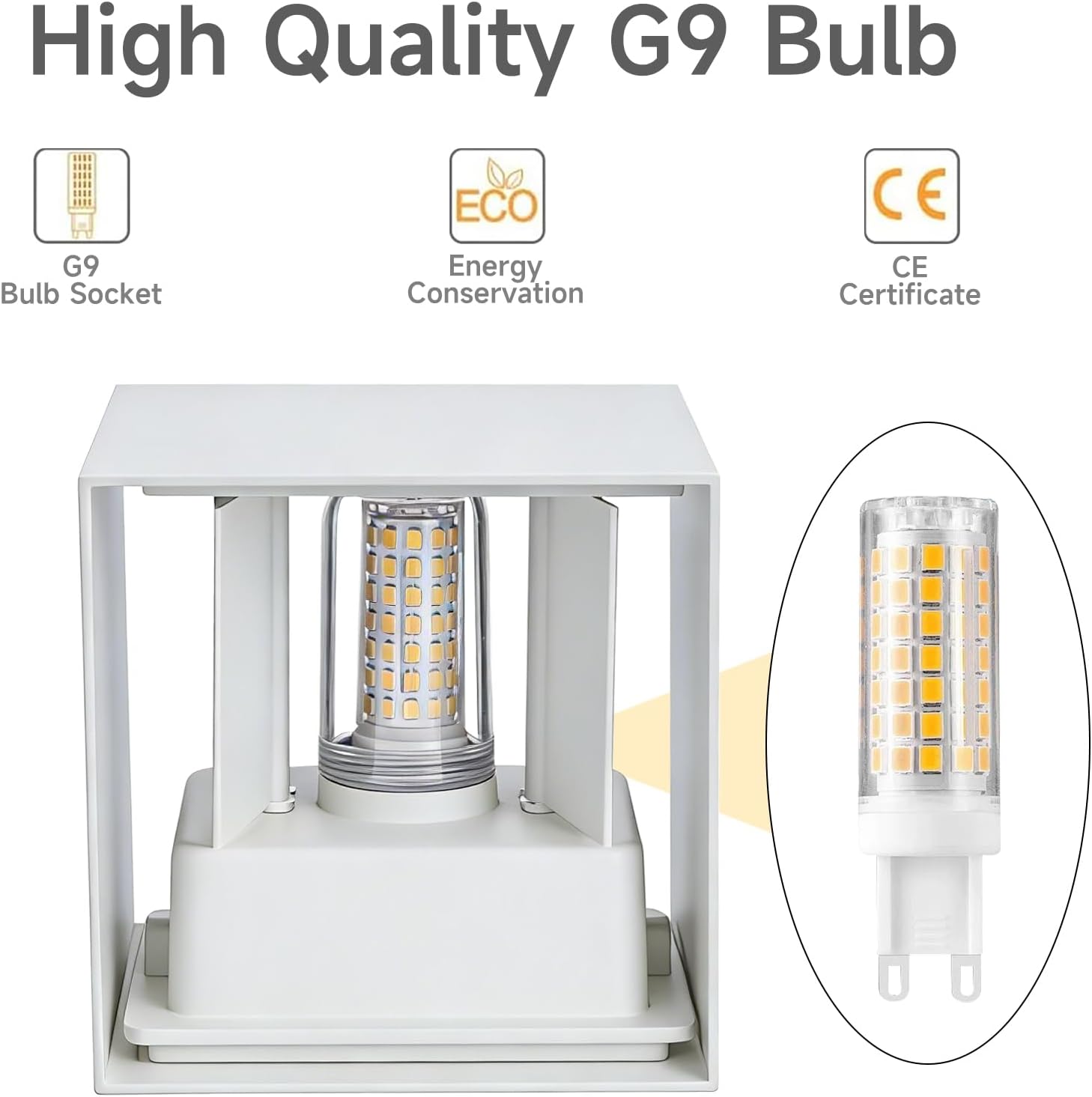 Applique LED da Esterno/Interno 9W 3000K IP65 Bianco - immagine 6
