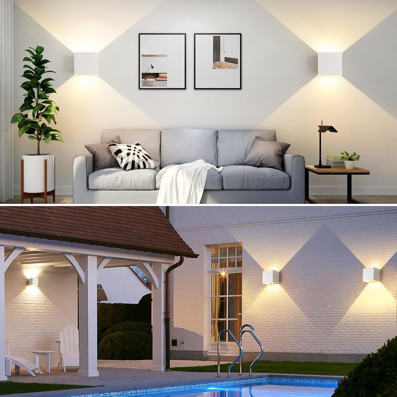 Applique LED da Esterno/Interno 9W 3000K IP65 Bianco - immagine 7