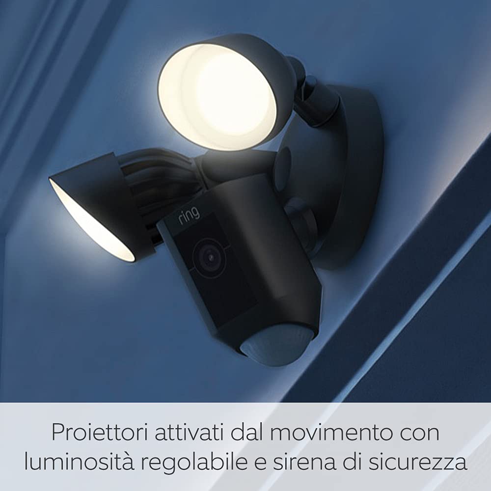 Ring Floodlight Cam Wired Plus - Telecamera WiFi Esterno - immagine 4