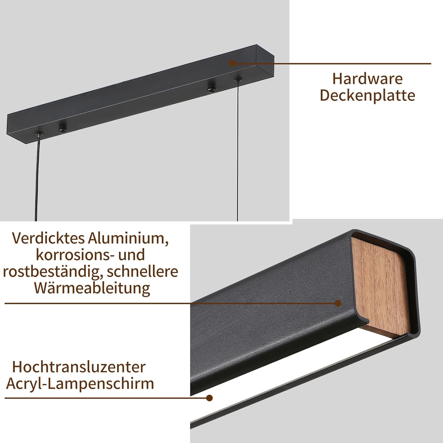 Mikeru Lampada a Sospensione LED 150cm Dimmerabile - immagine 4