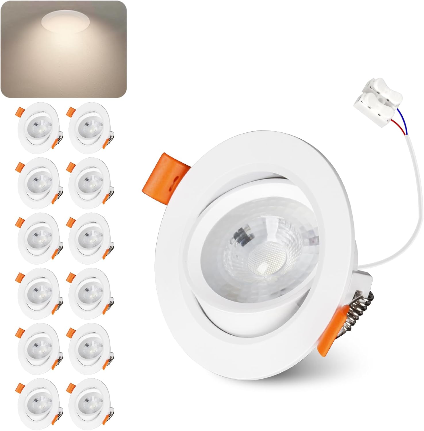 Faretti LED Soffitto Incasso 7W, Foro Φ 68-80mm - immagine 1