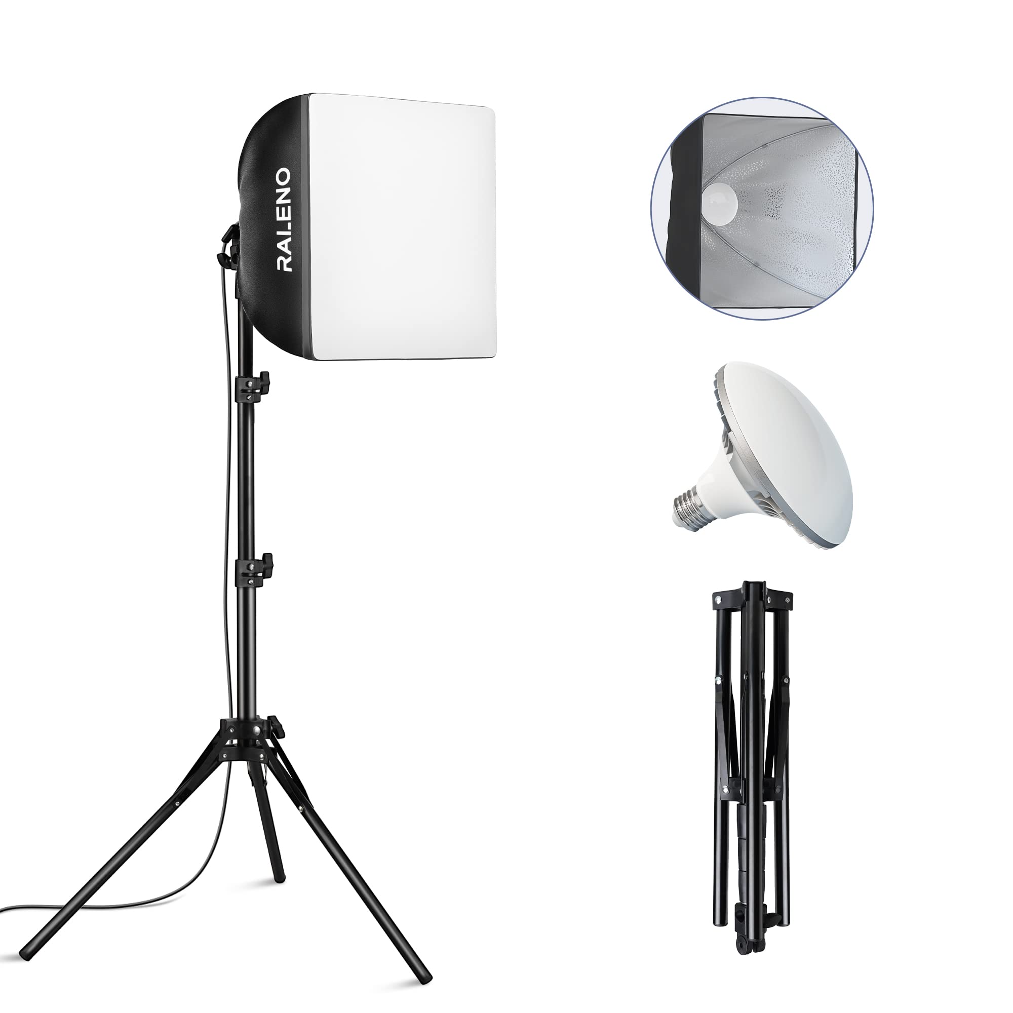 Raleno Kit Illuminazione Softbox LED 40x40cm