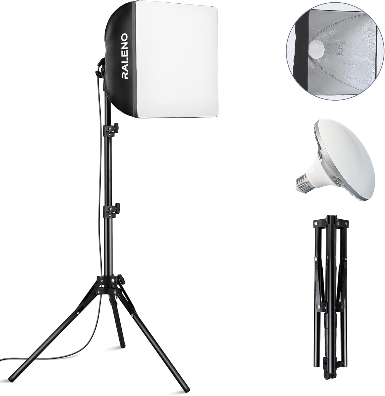 Raleno Kit Illuminazione Softbox LED 40x40cm - immagine 1