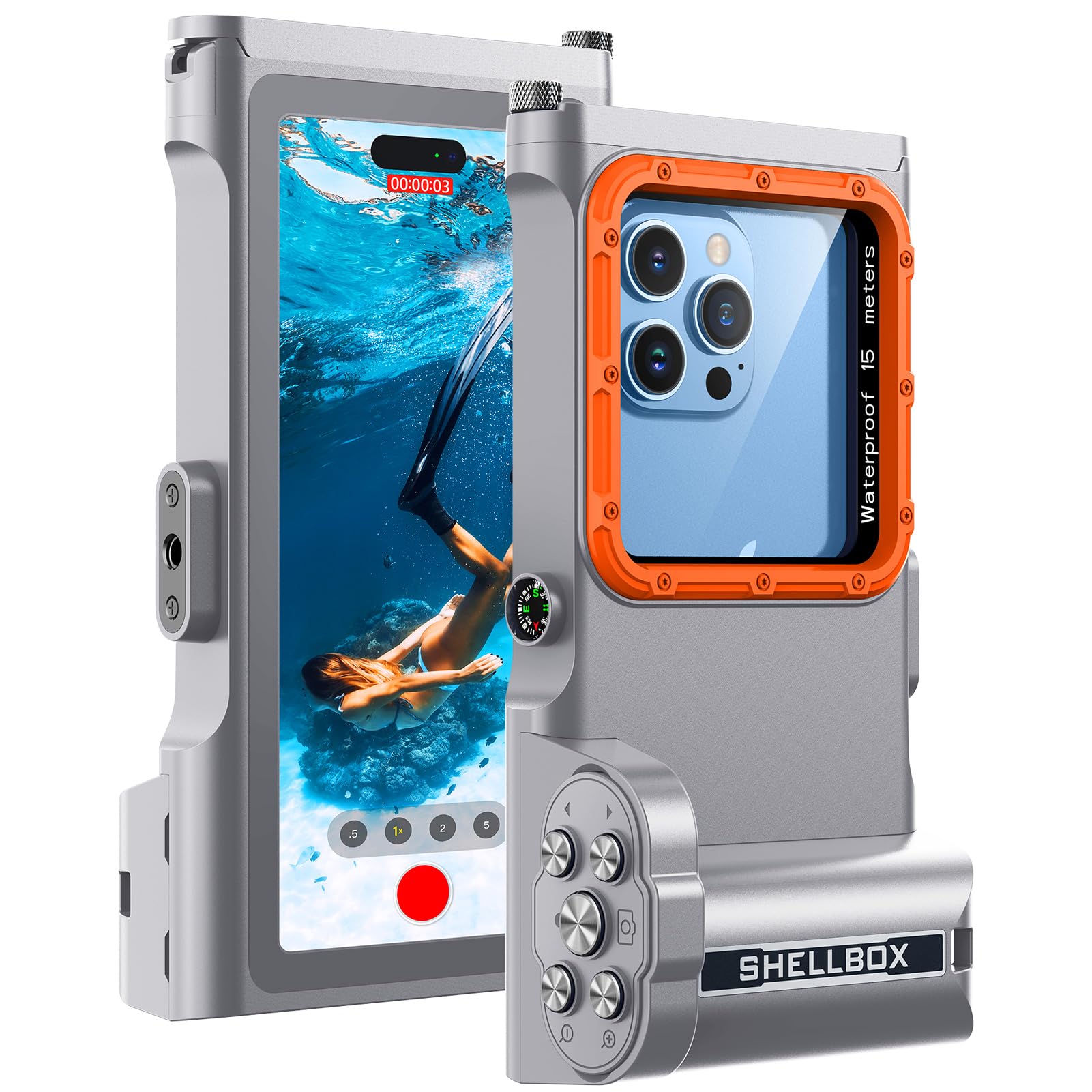 Custodia Impermeabile 15M Universale per Smartphone, Grigio