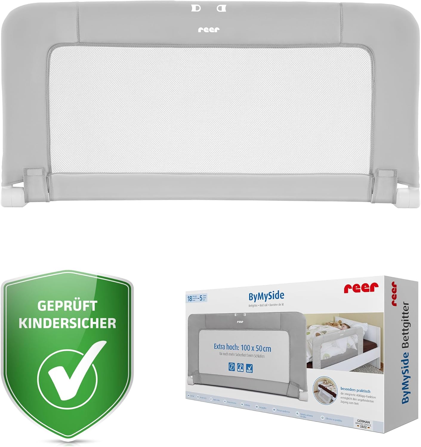 reer Bettgitter ByMySide, 100 x 50 cm, grigio - immagine 2