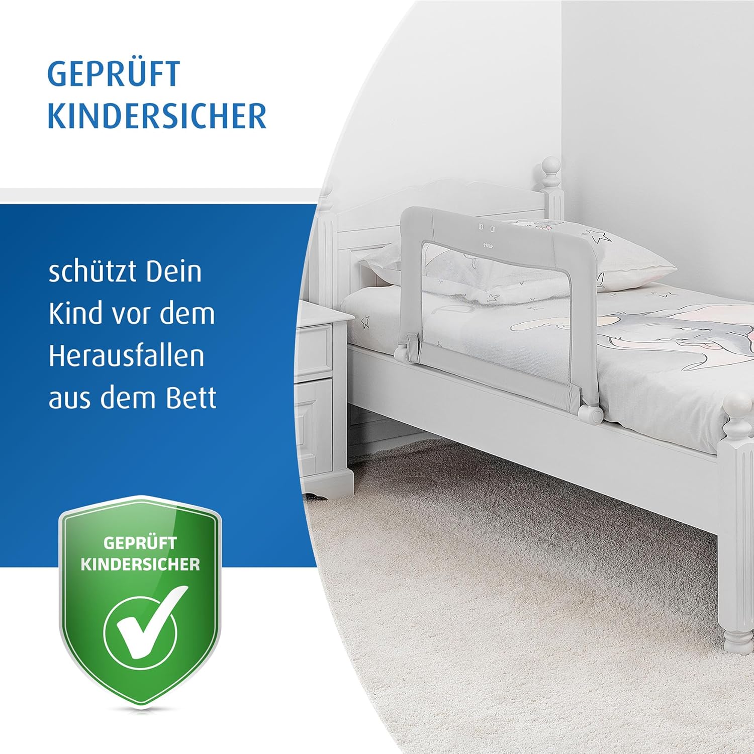 reer Bettgitter ByMySide, 100 x 50 cm, grigio - immagine 3