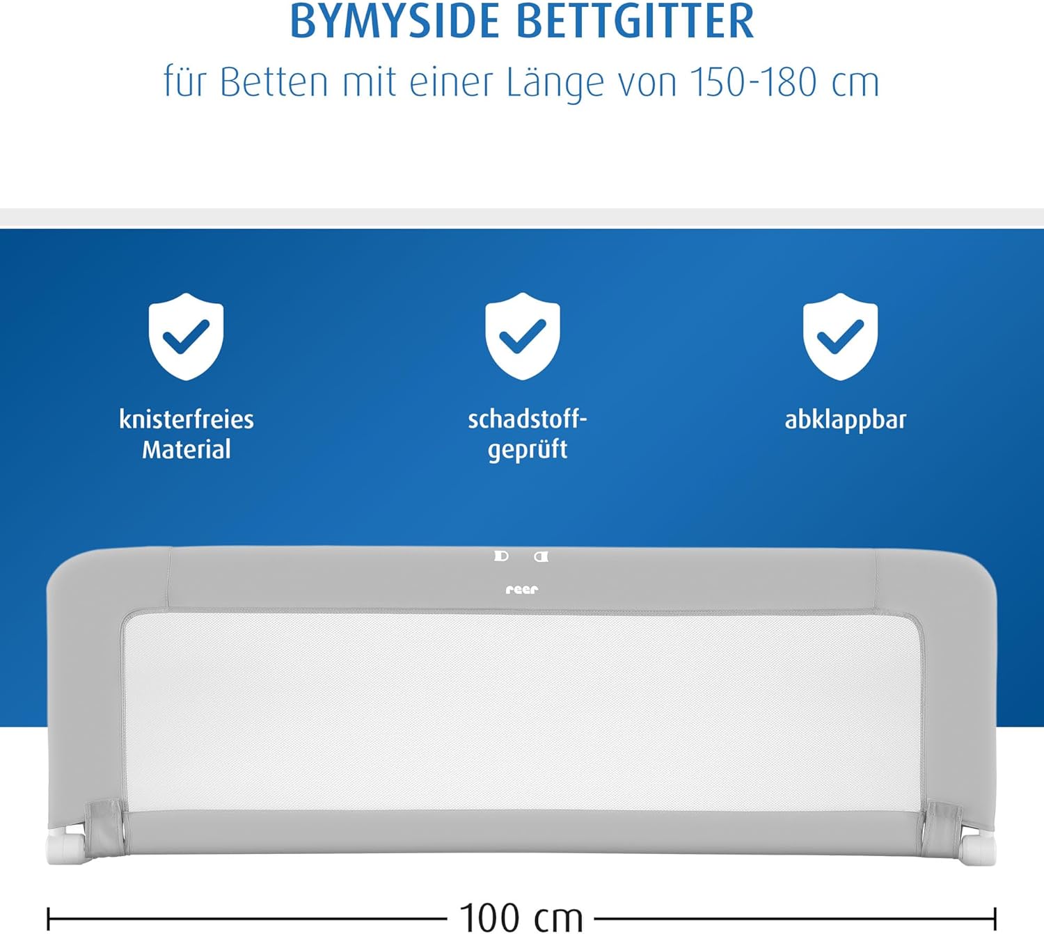 reer Bettgitter ByMySide, 100 x 50 cm, grigio - immagine 4