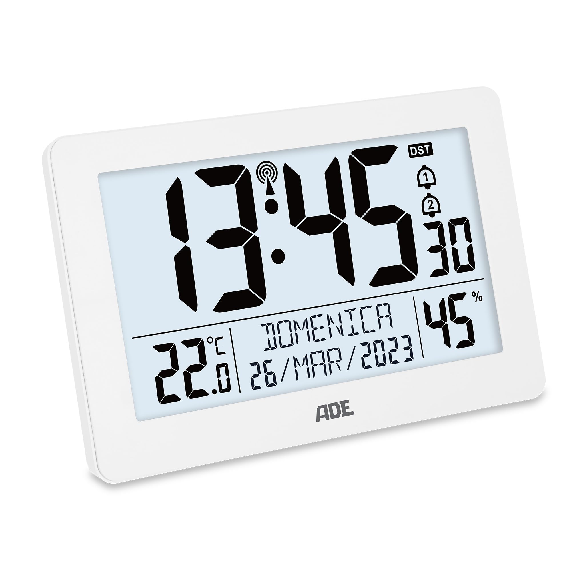 Ade Orologio Digitale da Tavolo o Parete Radiocontrollato