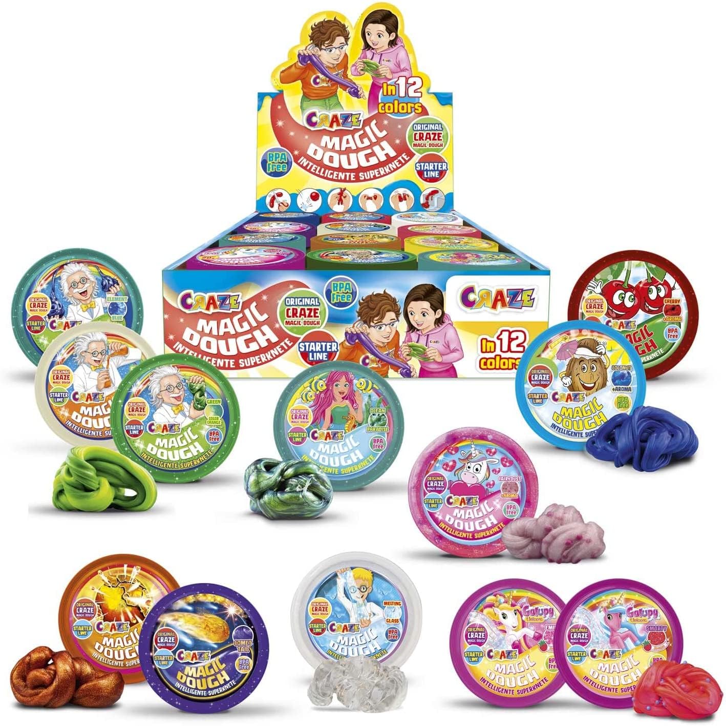 CRAZE Magic Dough Kinderknete Pasta per Modellare, Multicolore