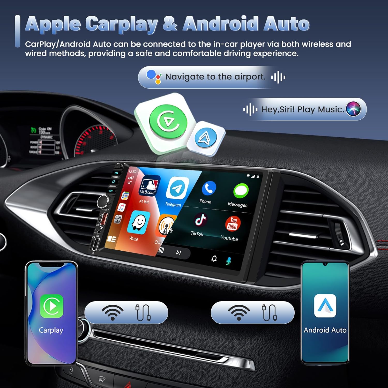 Autoradio Bluetooth 2 Din 7 Pollici Touchscreen - immagine 2