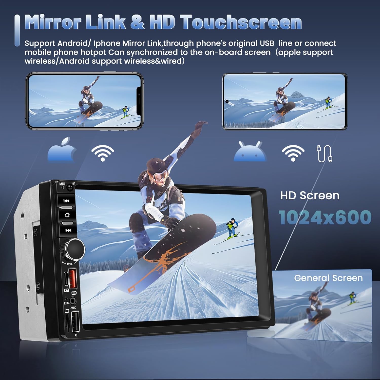 Autoradio Bluetooth 2 Din 7 Pollici Touchscreen - immagine 3