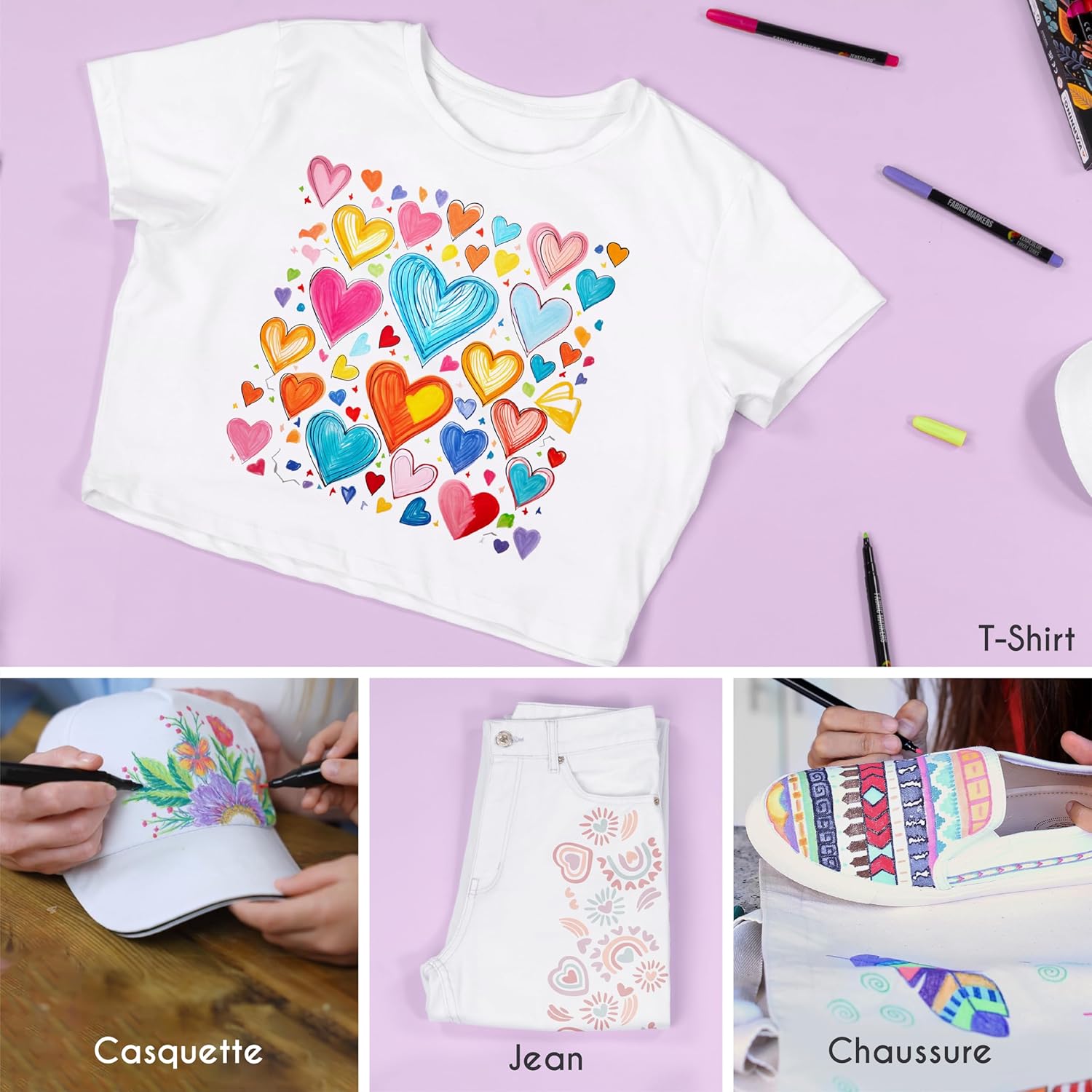 40 Pennarelli per Tessuti e Stoffa - Colori Permanenti - immagine 4