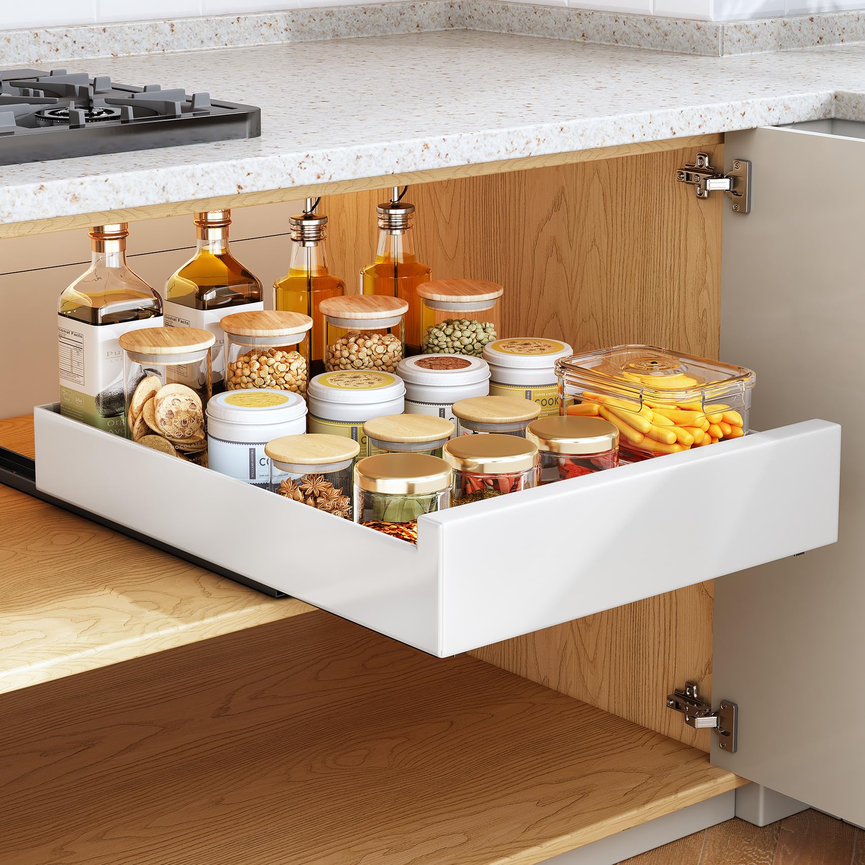 Sayzh Cassetto Telescopico Estraibile per Armadio Cucina