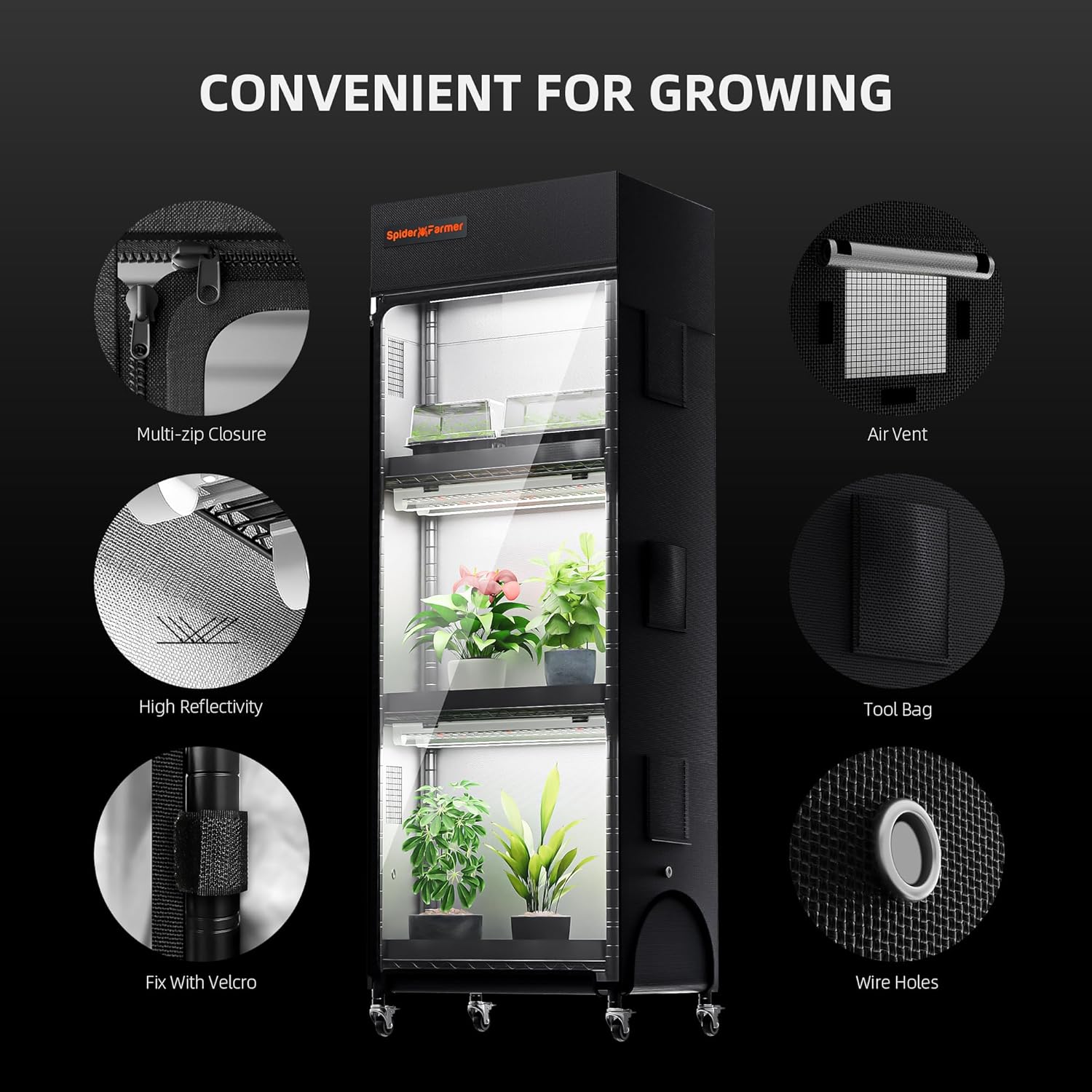 Spider Farmer Set Lampade per Piante 4 Ripiani - immagine 3