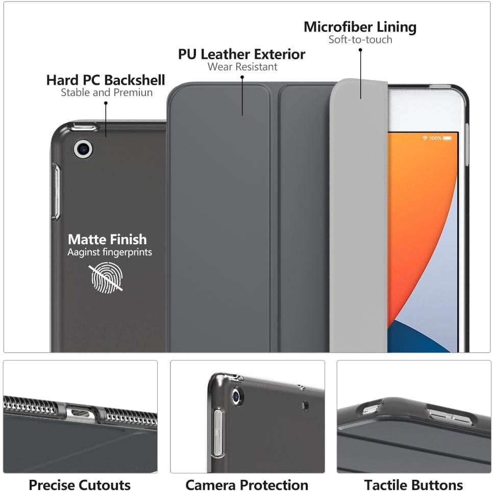 Moko Custodia per iPad 10.2" (9a/8a/7a Gen), Grigio Siderale - immagine 3