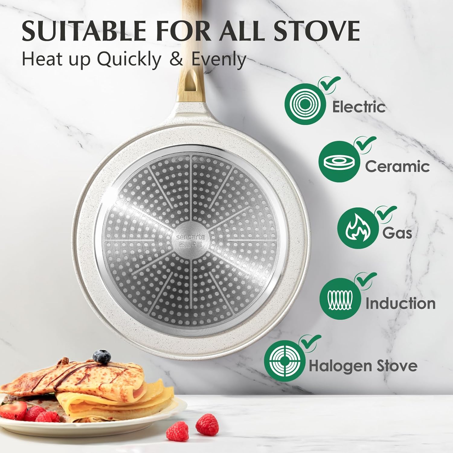 Sensarte Padelle per Crepe 30cm Antiaderente - immagine 3