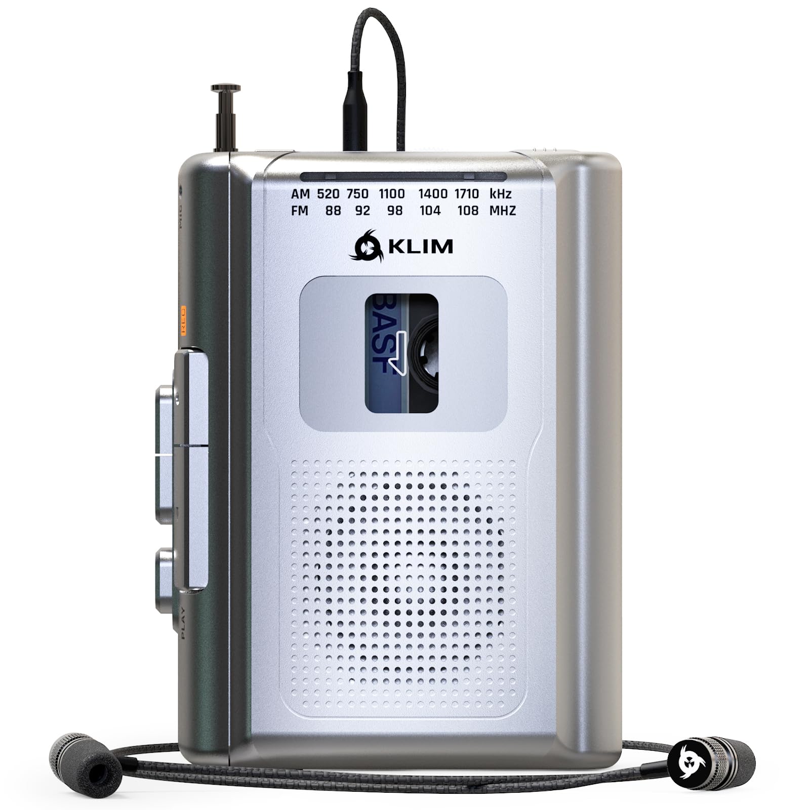 KLIM K8 Lettore Cassette Audio con Radio AM/FM, Argento