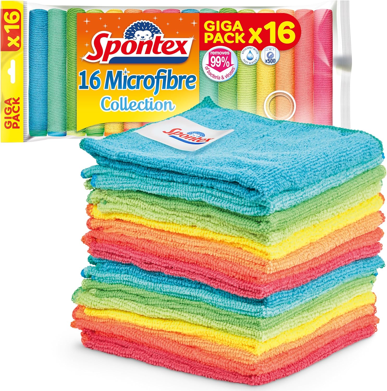 Spontex Panni in Microfibra per Pulizia 16 pz - immagine 1