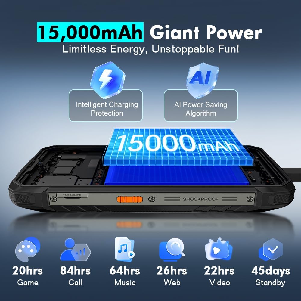Blackview Rock 1 Android 16 Rugged Smartphone 15000mAh - immagine 4