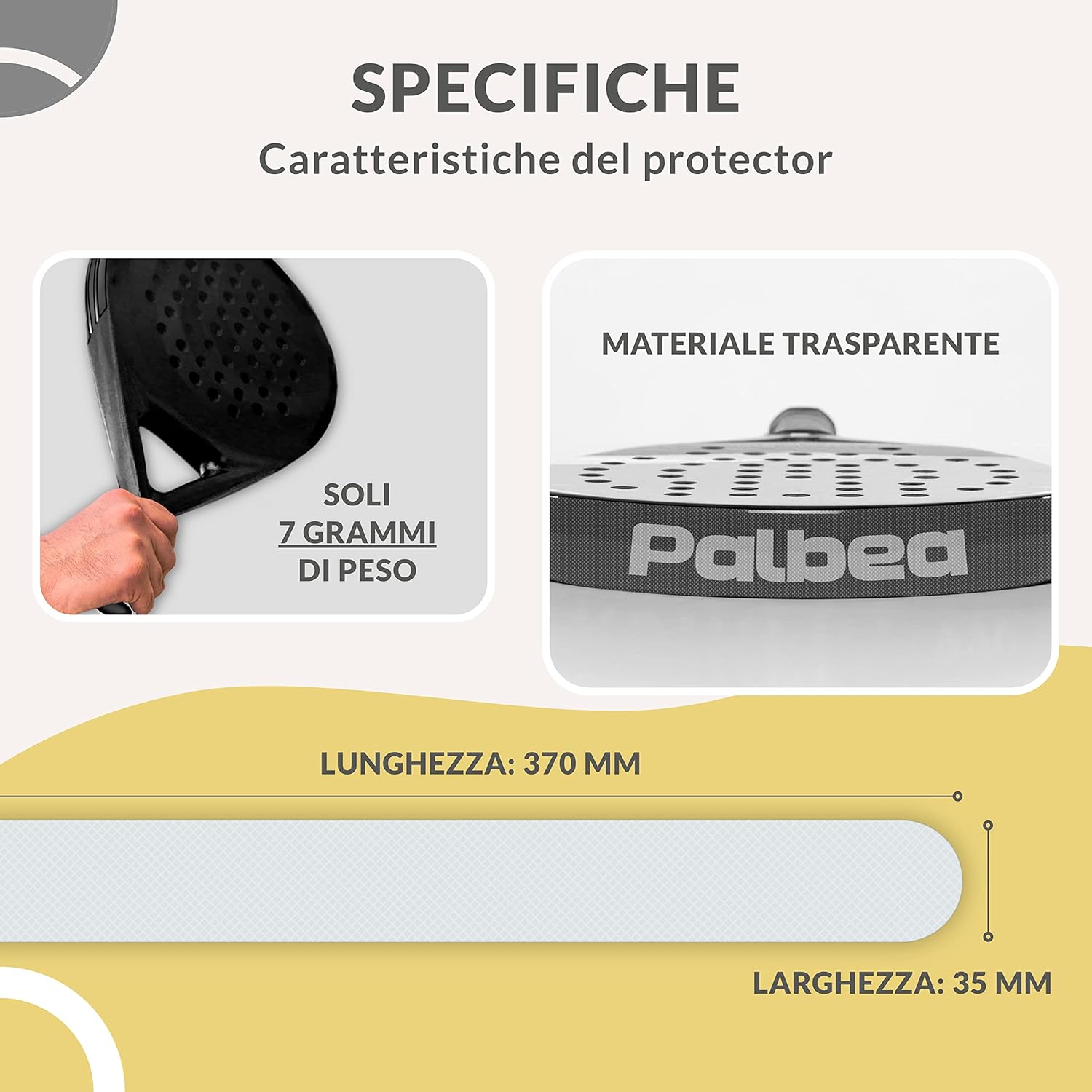 Palbea Protezione Racchetta Padel Trasparente - immagine 5